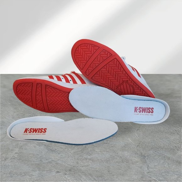 K-Swiss Mens Classic Lx In White/red 7.5 Tennis Shoe\'s 03343-11-M main image 12